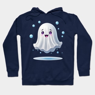 Cute ghost floating. Halloween ghost cartoon Hoodie